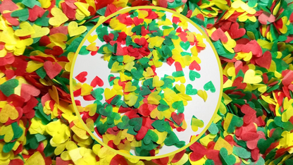 Biodegradable Wedding Confetti -  Red, Yellow, Dark Green