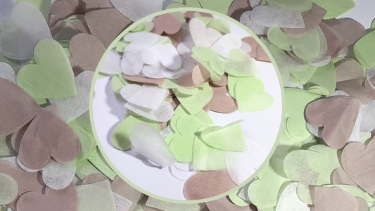 Biodegradable Wedding Confetti -  Sage Green, Beige and White