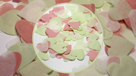 Biodegradable Tissue Paper Wedding Confetti - Willow Green, Rose Pink and Cream