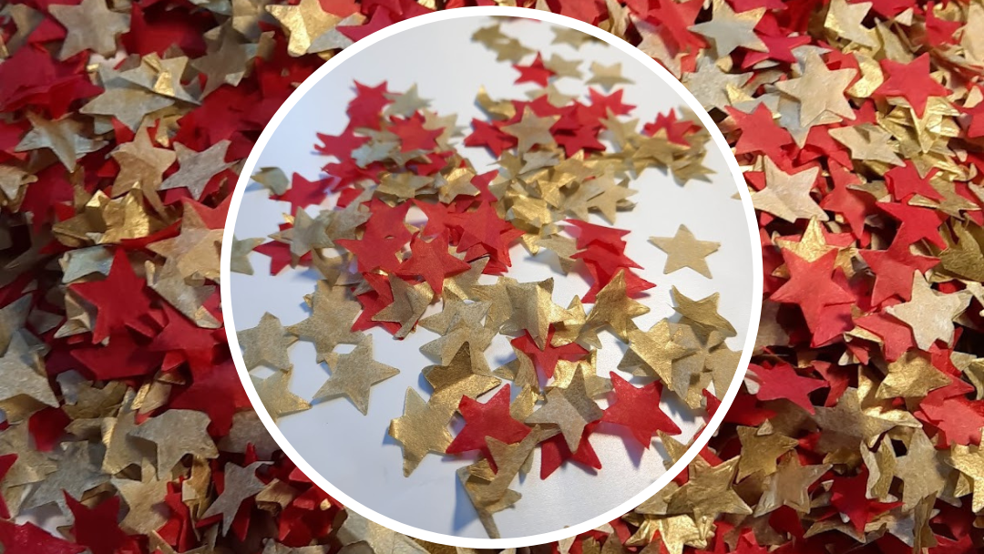 Biodegradable Wedding Confetti -  Gold and Red