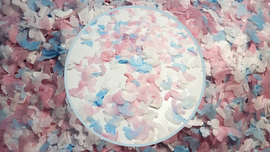 Eco Biodegradable Baby Shower & Wedding Confetti - Pale Blue, White, & Pale Pink