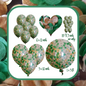 Confetti Filled Balloons with Free Ribbon - Gold and Dark Green