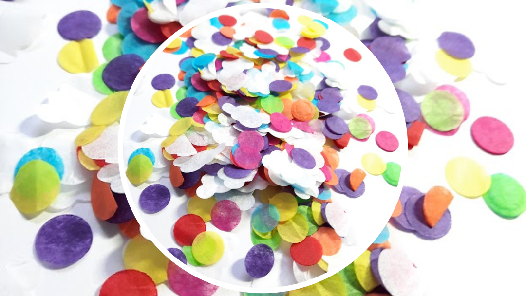 Biodegradable Wedding Confetti -  Rainbow with clouds